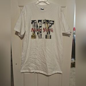Vintage Fruit of the Loom White New York Graphic Tee Sz XL